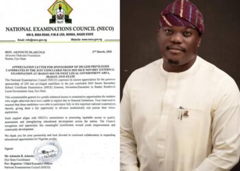 NECO Commends Gov. Makinde’s Aide, Hon. Akinsete Olakunle, For Sponsoring 250 Indigent Candidates In Ibadan South-West