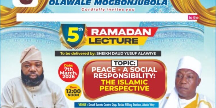 Hon. Abdulmojeed Mogbonjubola Olawale Hosts 5th Ramadan Lecture on “Peace – A Social Responsibility: The Islamic Perspective”