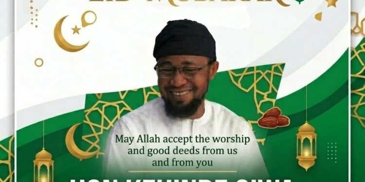 EID AL-FITR: ONA ARA LG CHAIRMAN, DR. TEMITOPE KOLAPO GLORIOUS, FELICITATES MUSLIMS