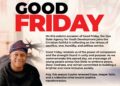 Good Friday: Oyo Agency for Youth Urges Reflection on Sacrifice, Love, and Humility