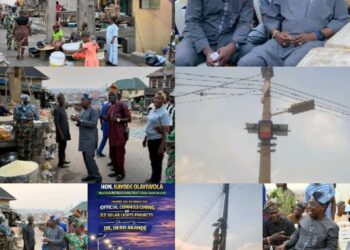 Dr Adebowale Akande Facilitates Installation of 22 Solar Street Lights in Oja-Oba to Boost Economic Activity