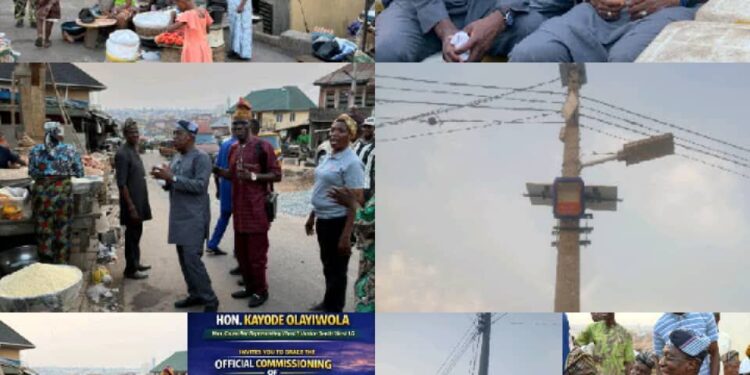 Dr Adebowale Akande Facilitates Installation of 22 Solar Street Lights in Oja-Oba to Boost Economic Activity
