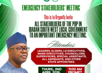Important Update: Stakeholders of PDP Ibadan South West LG to Convene Emergency Meeting