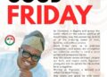 Dr. Nureni Aderemi Adeniran Urges Love, Peace, and Selfless Service on Good Friday