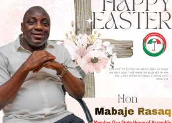 Oyo Lawmaker, Mabaje Wishes Oyo Christians a Joyous Easter; Emphasizes Hope, Unity, and Service to Others