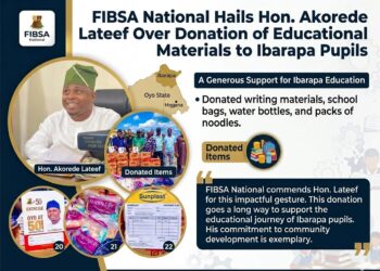 FIBSA National Hails Hon. Akorede Lateef Over Donation of Educational Materials to Ibarapa Students