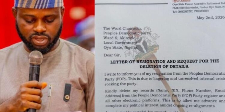 “Oyo Lawmaker Hon. Abiola Monsuru Olalekan Quits PDP, Cites Lingering and Unresolved Internal Crisis”
