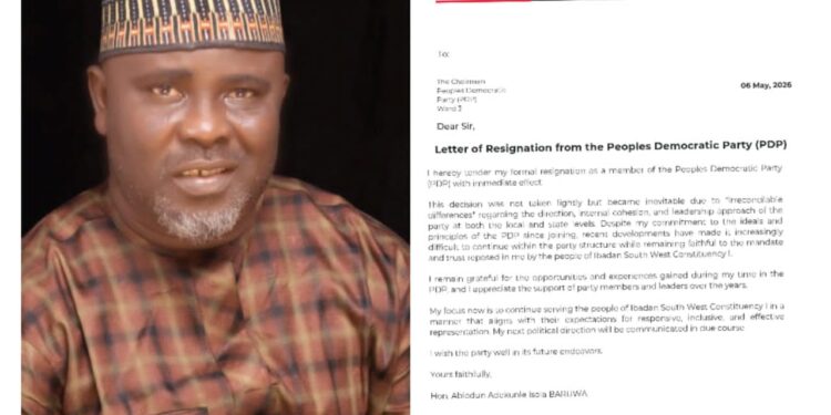 JUST IN: IBSWLG 1 Consensus candidate Hon. Abiodun Adekunle Isola BARUWA Quits PDP, Aligns with New Political Platform