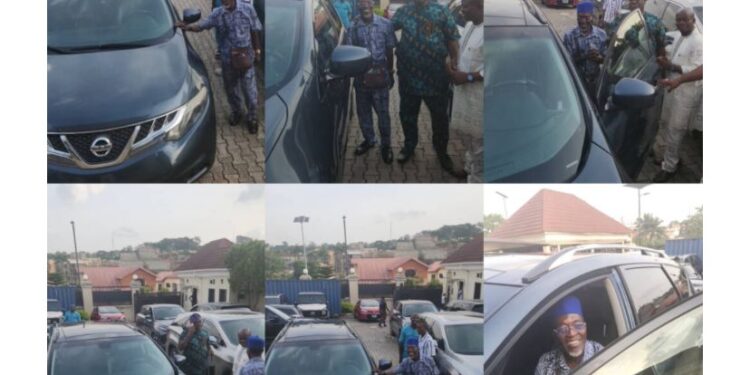 Another Act Of Generosity: Makinde’s Ally, Otunba Seye Famojuro, Gifts Entertainment Personality Tayo King Adeaga A Brand New Nissan Car