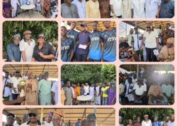 PHOTOS: A large crowd gathers as Open Salawu celebrates his birthday with a football competition and cash prizes for 100 natives in Ogbomoso.