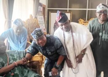ADC Gubernatorial Candidate Adegoke Visits Olubadan