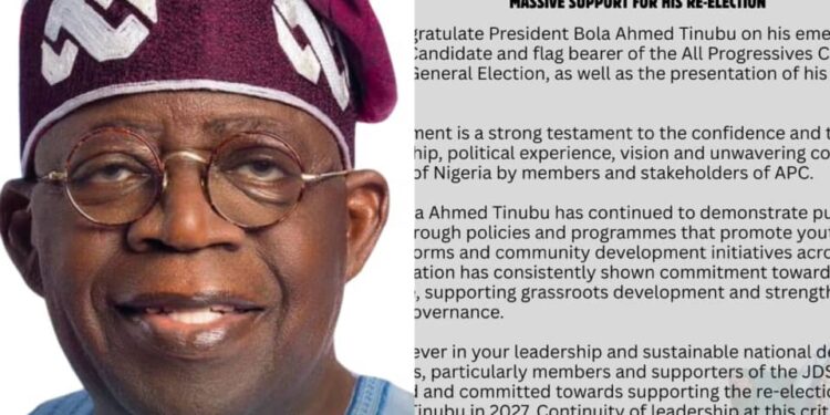 APC PRESIDENTIAL PRIMARY: JUBRIL DOTUN SANUSI CONGRATULATES TINUBU, CALLS FOR SUPPORT FOR RE-ELECTION