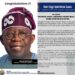 APC PRESIDENTIAL PRIMARY: JUBRIL DOTUN SANUSI CONGRATULATES TINUBU, CALLS FOR SUPPORT FOR RE-ELECTION