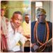 Mogaji Akande Bashiru, the Chief Executive Officer of Opulence Creation congratulates Kayode Ogunlowo, Chairman of Manch Autos and Hotel on his birthday celebration.