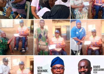 *Professor Sangodoyin Distributes Cash Support to Persons With Disabilities in Ibadan* _PWD Group Backs Bimbo Adekanbi, Pledges Massive Votes for APM_