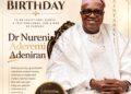Street Circle Foundation has felicitated with, Oyo SUBEB Boss, Dr Nureni Aderemi Adeniran on his birthday.