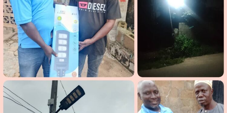 IBSWLG Councillor Hon. Ganiyu Adebayo Lights Up Ward 10, Hails Hon. Kehinde Akande’s Impactful Leadership