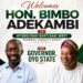 Oyo Commissioner, Hon. Barr. Ayobami Ojo, Welcomes Hon. Bimbo Adekanmbi to Atisbo/Saki East/Saki West Federal Constituency
