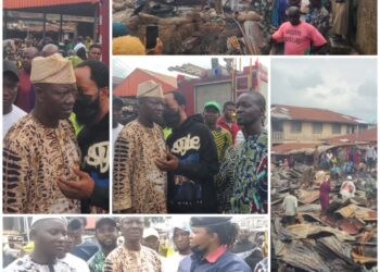 IBSWLG Chairman, Hon. Kehinde Akande, Visits Bode Market Fire Scene, Sympathises with Herbs Sellers, Pledges Government Support
