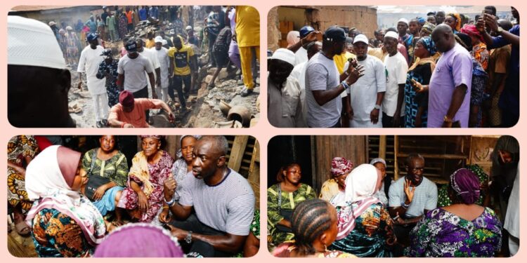 *INFERNO: APM Governorship Candidate, Bimbo Adekanmbi, First to Visit Bode Market; Commiserates with Affected Traders, Donates ₦2.5 Million, Calls for Wider Support(PHOTOS)*