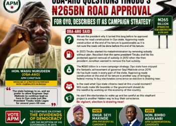 *Hon. Wasiu Nurudeen (Oba-Aro) Questions Tinubu’s ₦265bn Road Approval, Endorses APM Candidates*