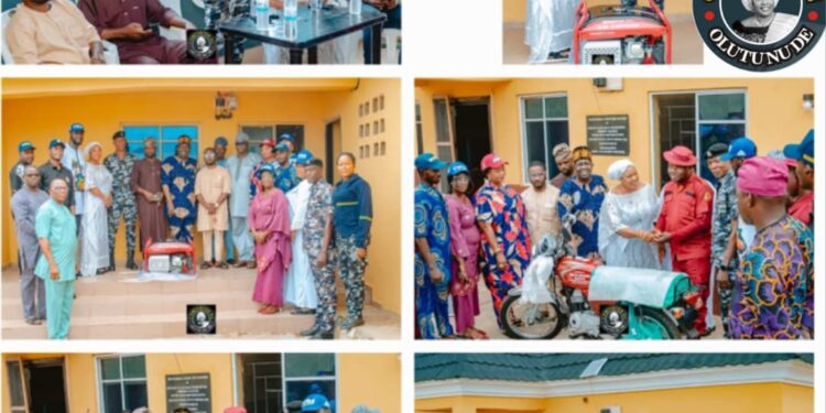 *Hon. Comforter Visits Police and Amotekun, Donates Generator* ••• *As Hon. Olufade Presents Motorcycle to Amotekun*