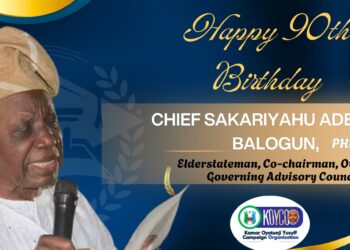 Ogbomoso North Chairmanship aspirant, Hon Kamar Oyetunji Yusuff (Koyco) Celebrates Chief Saka Adegbite Balogun at 90, Describes Him as a Symbol of Selfless Leadership