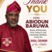 Hon. Abiodun Baruwa Thanks APM leaders, Party Stalwarts and Community Members during the Burial Ceremony of his Mother
