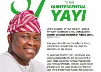 Hon. Gboyega Nasir Isiaka Felicitates Senator Solomon Olamilekan Adeola (Yayi) on His 57th Birthday