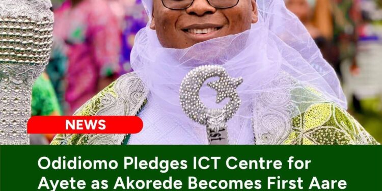 Odidiomo Pledges ICT Centre for Ayete as Akorede Becomes First Aare Musulumi of Ayete-land