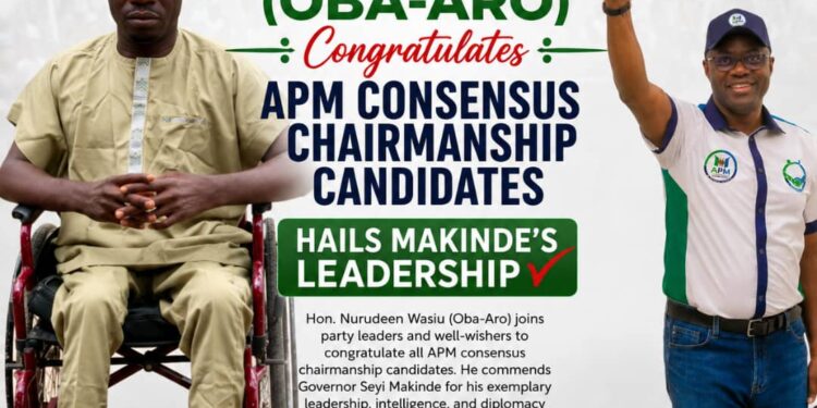 APM House of Assembly Candidate, Hon. Lateef Akorede Congratulates Hon. Olusola Adeleke on Emergence as Consensus Chairmanship Candidate