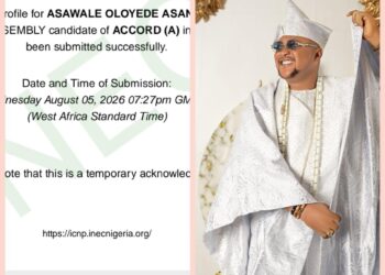 *INEC confirms Olubadan’s son, Asawale Asanike as Accord Assembly candidate for Ib’SouthEast Constituency 1*