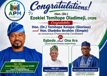 APM Reps Candidate OTOPE Congratulates Egbeda and Ona-Ara Consensus Chairmanship Candidates
