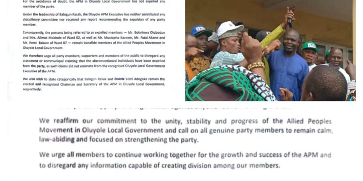 Oluyole APM Denies Expulsion of Members, Urges Public to Disregard False Claims