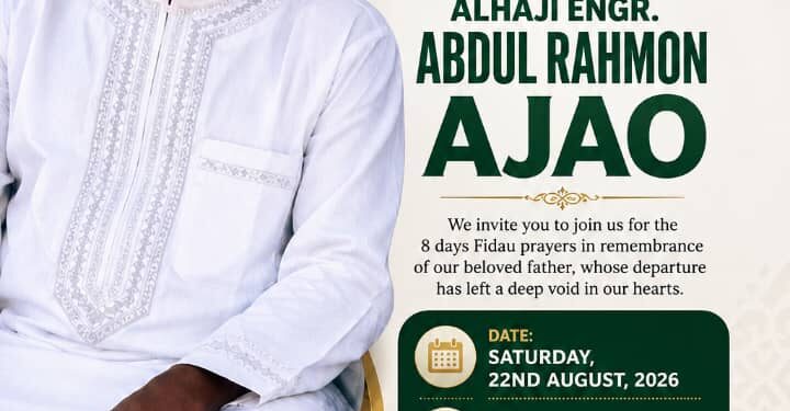 HON. AKIN AJAO ANNOUNCES THE FIIDAU OF HIS BELOVED FATHER