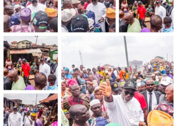 Odidiomo Inspects Oranyan Market Fire Disaster, Commiserates With Affected Traders
