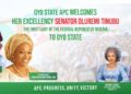 Oyo APC Women Leader Opatunde Leads Women in Welcoming First Lady Oluremi Tinubu to Oyo     …As Tinubu Torch Bearers prepare for official inauguration in Oyo State
