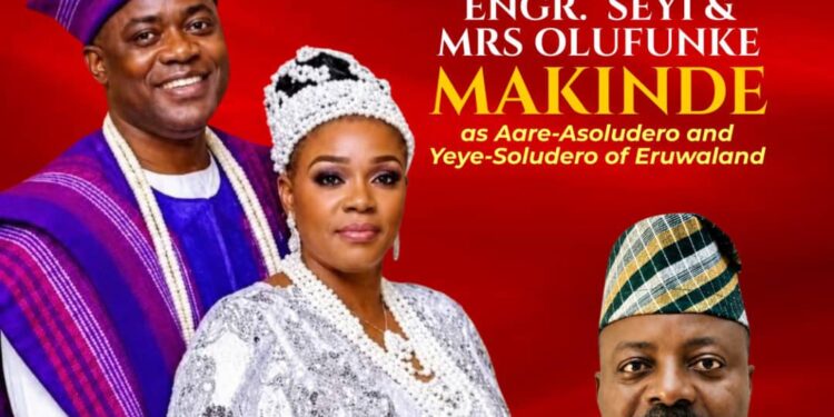 Hon. Babajide Gabriel Congratulates Gov. Makinde, Wife On Aare, Yeye Soludero Titles