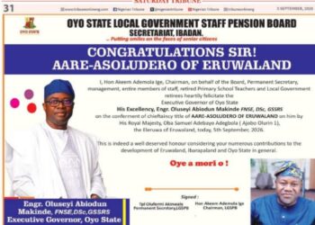 LGSPB Chairman Hon. Ige Congratulates Gov. Makinde, Wife on Aare, Yeye Soludero Chieftaincy Titles