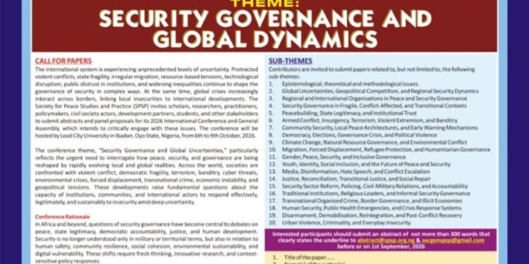 SPSP, Lead City University to Host 20th International Conference on Security Governance and Global Dynamics