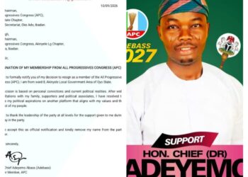 Former Councillor for Ward 8, Adebass Resigns From APC