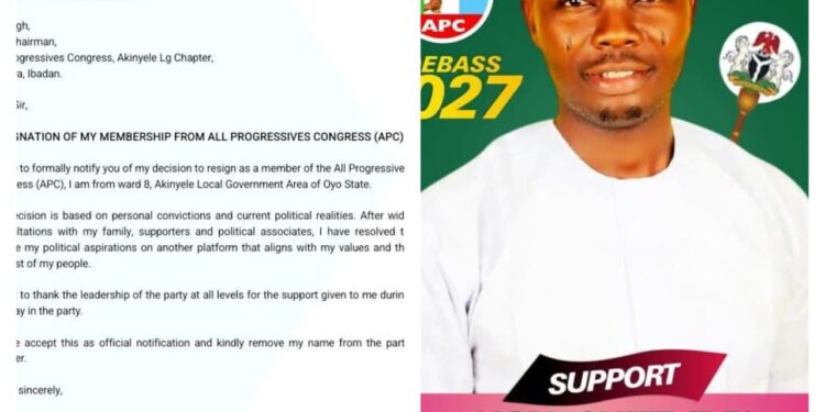 Former Councillor for Ward 8, Adebass Resigns From APC