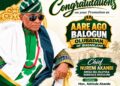 Ibadan South West Chairman, Hon. Akande Rejoices With Chief Akanbi On Aare Ago Balogun Title