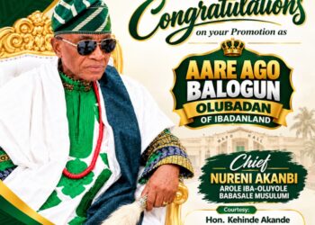 Ibadan South West Chairman, Hon. Akande Rejoices With Chief Akanbi On Aare Ago Balogun Title
