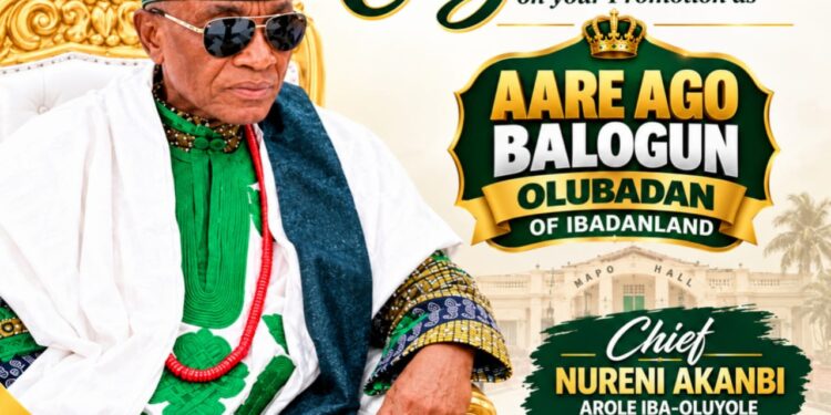 Ibadan South West Chairman, Hon. Akande Rejoices With Chief Akanbi On Aare Ago Balogun Title