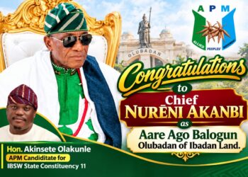 Ibadan South West Chairman, Hon. Akande Rejoices With Chief Akanbi On Aare Ago Balogun Title